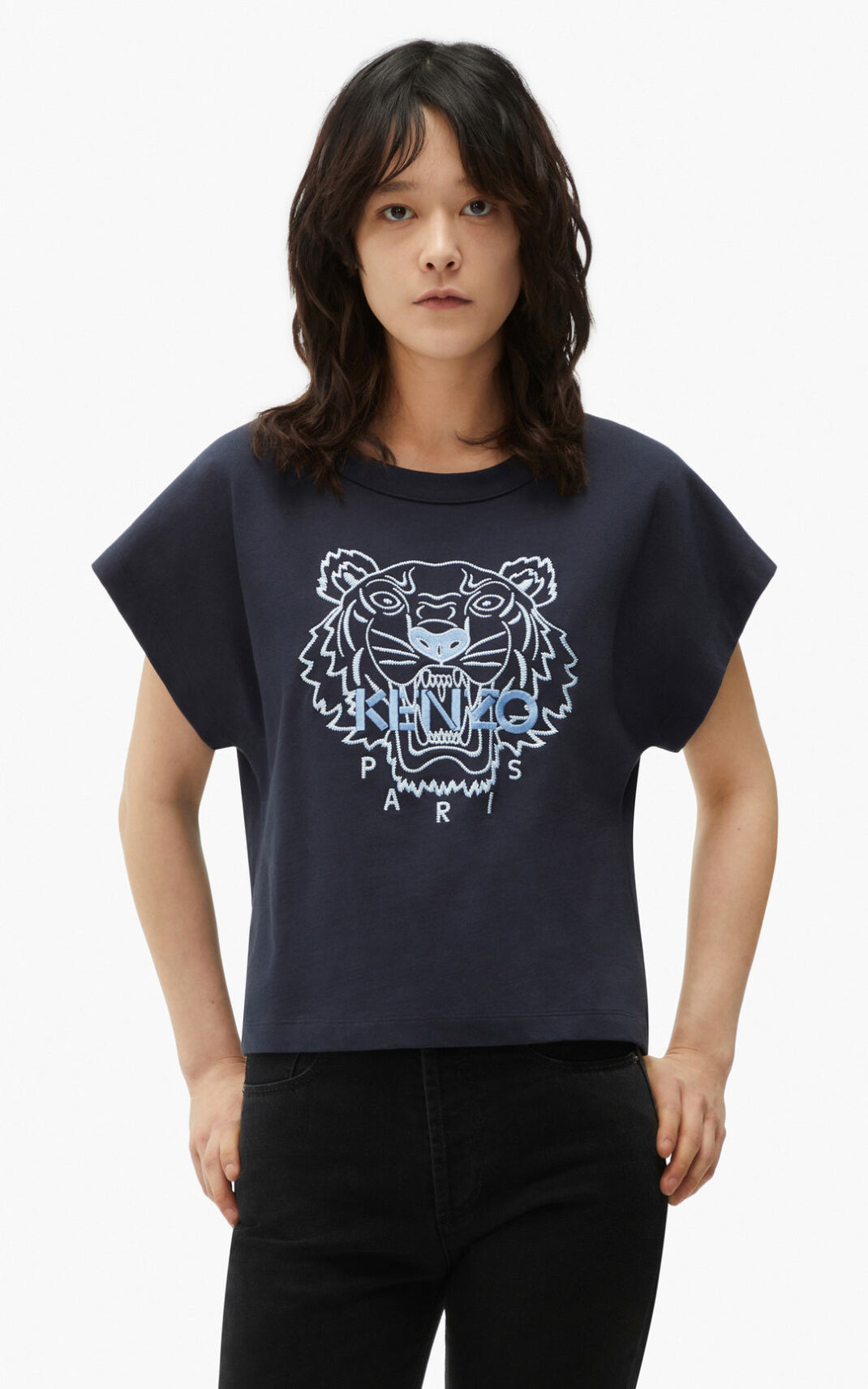 Kenzo Tiger boxy Póló Női Kék Fekete | ID.518851